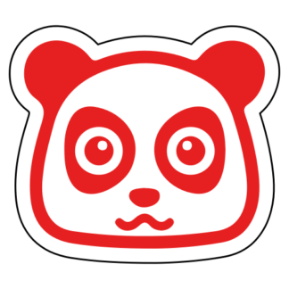 Adorable Cute Panda Sticker (Red)